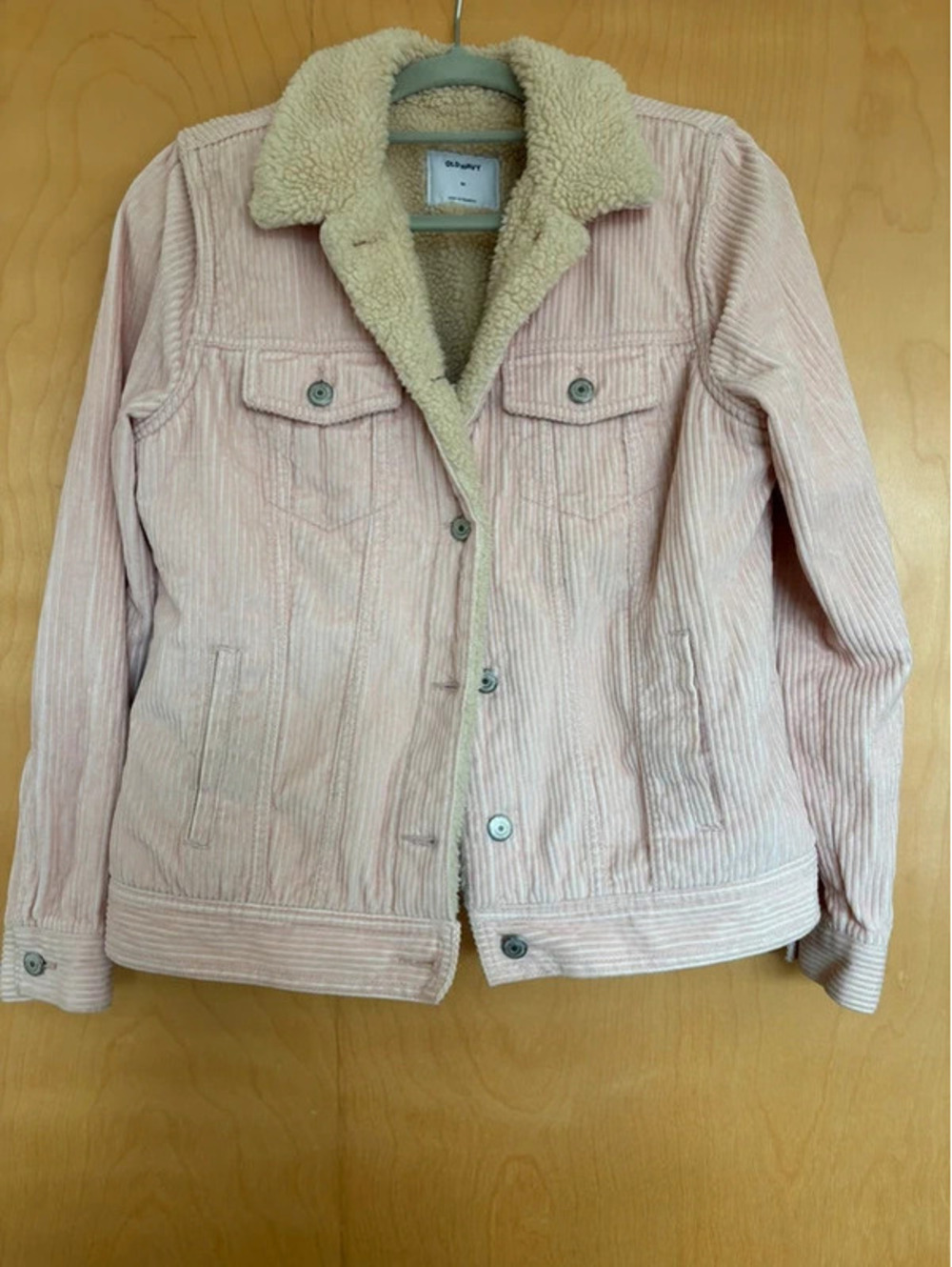 Light Pink Sherpa & Corduroy Jacket | Size M